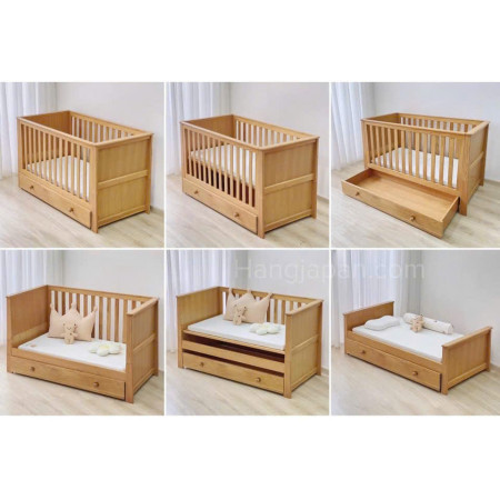 Oak Baby : Nôi + Giường Cũi - Đa Chức Năng 